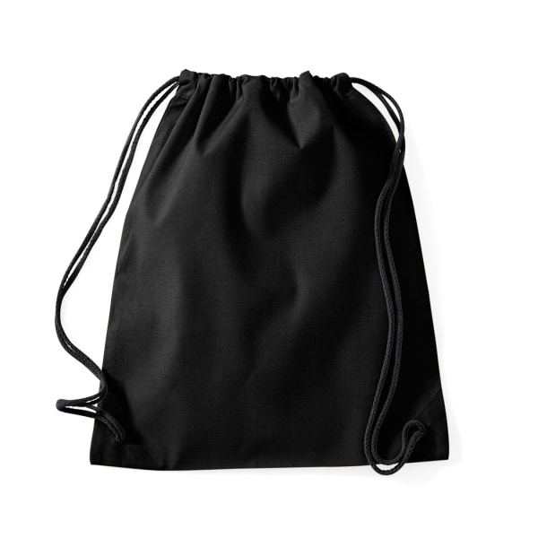 Westford Mill Cotton Gymsac Bag - 12 liter (paket med 2) One Siz Black/Black One Size