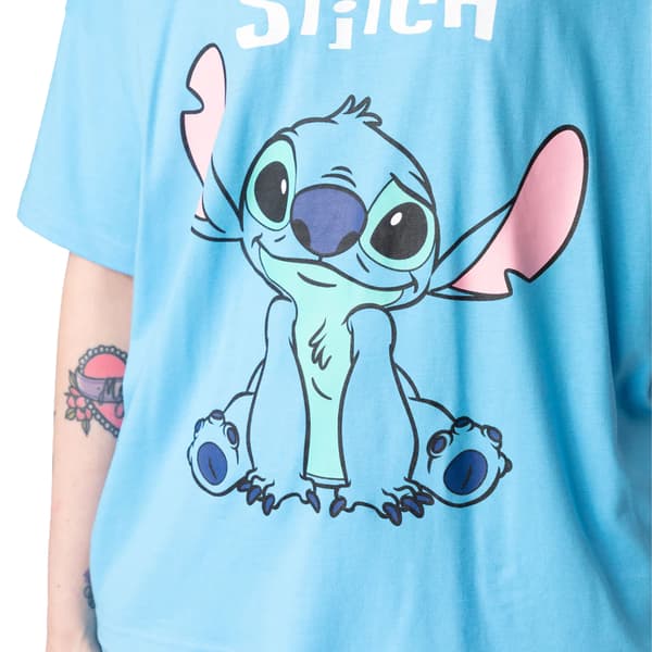 Lilo & Stitch Dam/Kvinnor Kortärmad Pyjamas Set L Blå Blue L