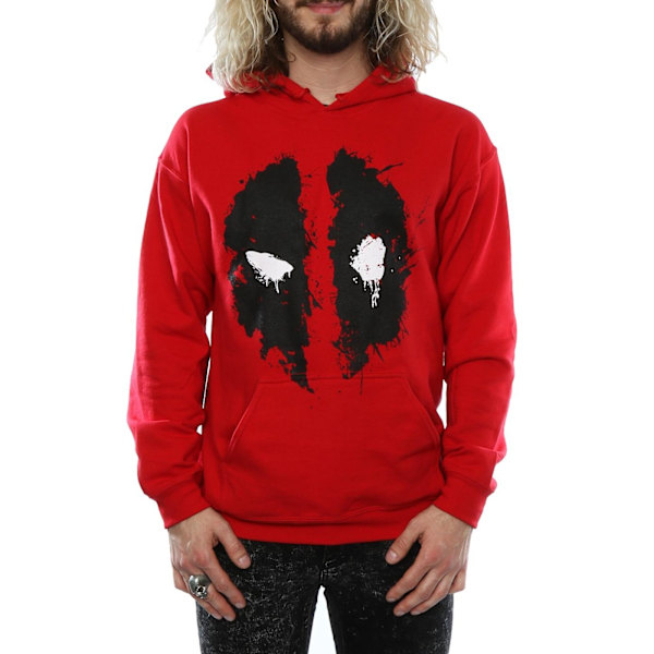 Deadpool Herr Splat Face Bomulls Hoodie XXL Körsbärsröd Cherry Red XXL
