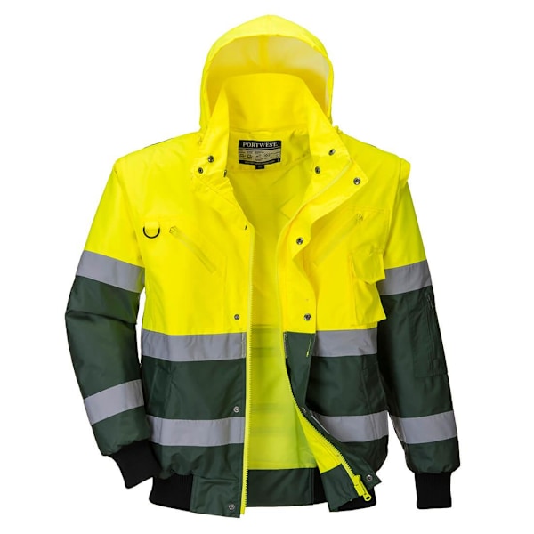 Portwest Herr 3 i 1 Hi-Vis Bomberjacka XXL Gul/Grön Yellow/Green XXL