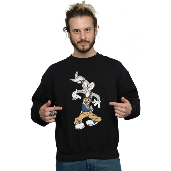 Looney Tunes Herr Rapper Bugs Bunny Sweatshirt L Svart Black L