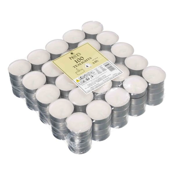 Price's Candles Tealights (Förpackning om 100) En Storlek Vit White One Size