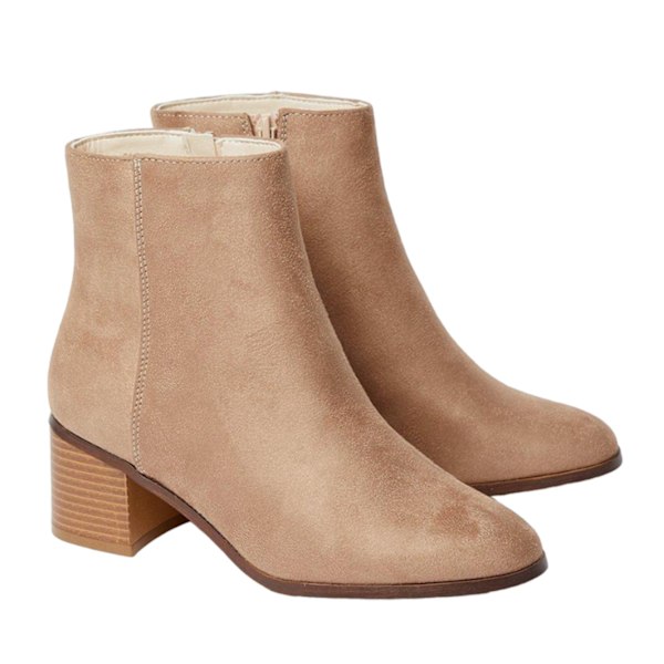 Dorothy Perkins Dam/Dam Andrea Block Heel Ankle Boots 3 UK Taupe 3 UK