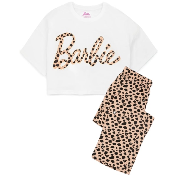Barbie Dam/Dam Animal Print Pyjamas Set M Vit/Brun White/Brown M