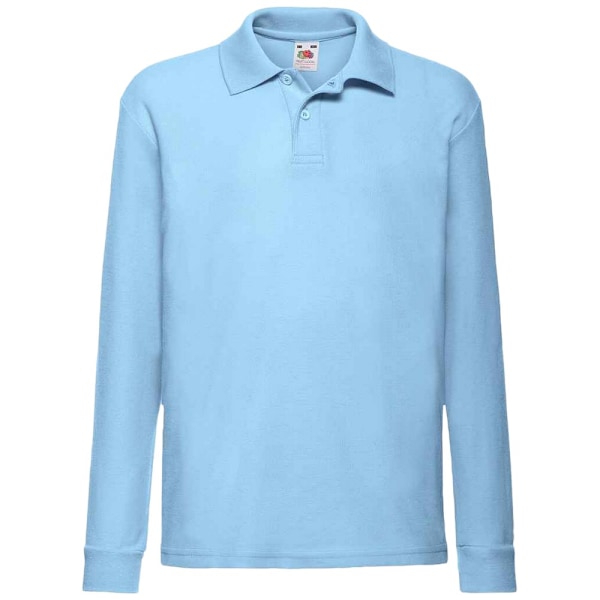 Fruit Of The Loom Barn/Barnkläder Långärmad Pique Poloskjorta 9 Sky Blue 9-11 Years