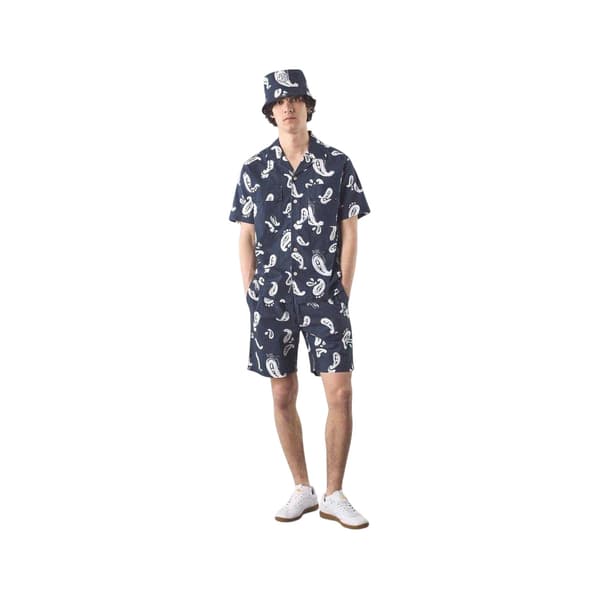 Pretty Green Herr Widnes Paisley Regular Skjorta M Marinblå Navy M