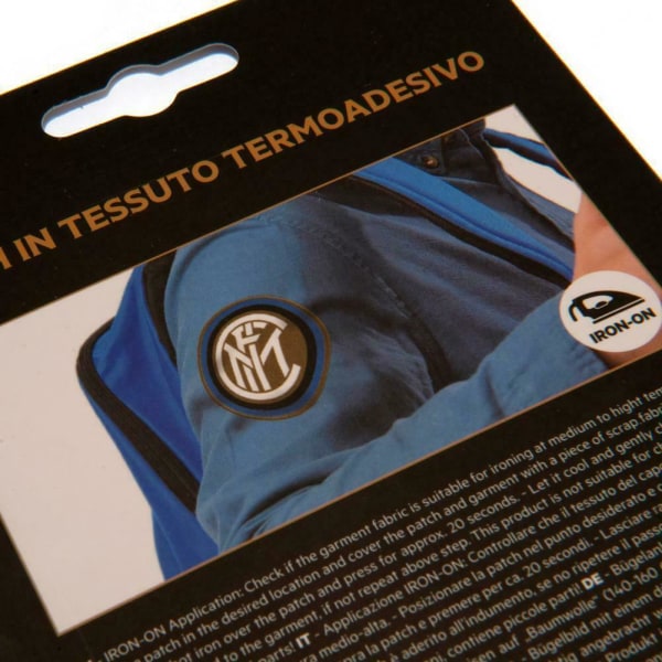 Inter Milan FC Iron On Patch Set (Pack of 2) One Size Beige/Bla Beige/Black One Size