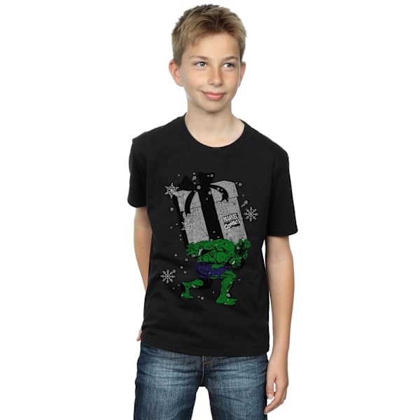 Marvel Boys Santa Hulk T-shirt 12-13 år Svart Black 12-13 Years