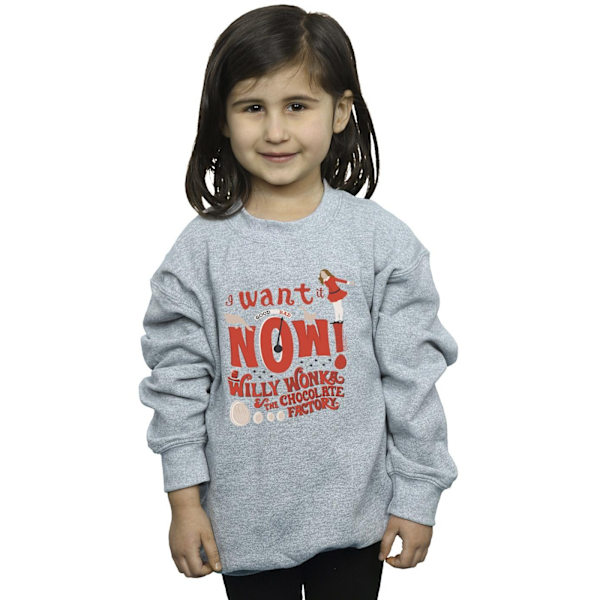 Willy Wonka Flickor Verruca Salt Jag Vill Ha Den Nu Sweatshirt 3-4 År Sports Grey 3-4 Years