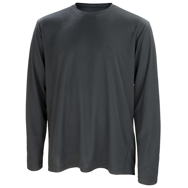 Spiro herr sport snabb torkande långärmad prestanda T-shirt L B Black L