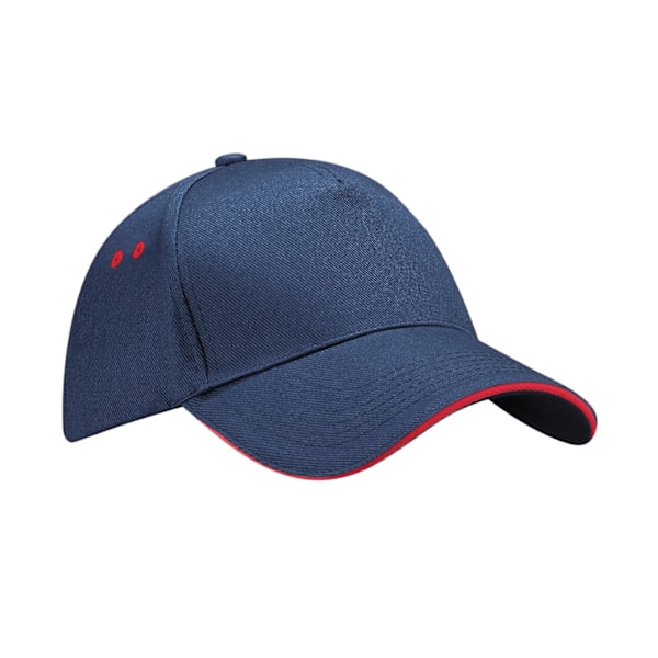 Beechfield 5 Panel Sandwich Peak Baseball Cap One Size French N French Navy/Classic Red One Size