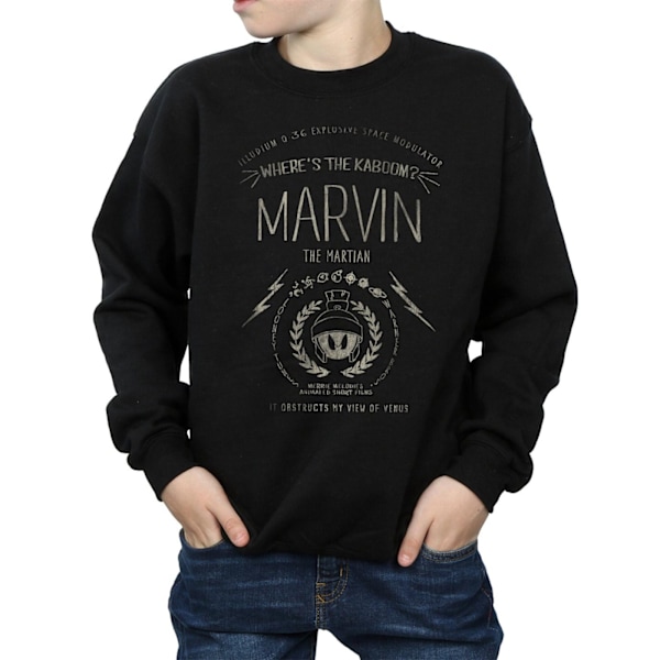 Looney Tunes Boys Marvin The Martian Where´s The Kaboom Sweatshirt Black 5-6 Years