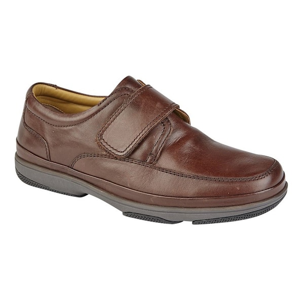 Roamers herr läder bred passform touch stängning casual skor 11 U Brown 11 UK