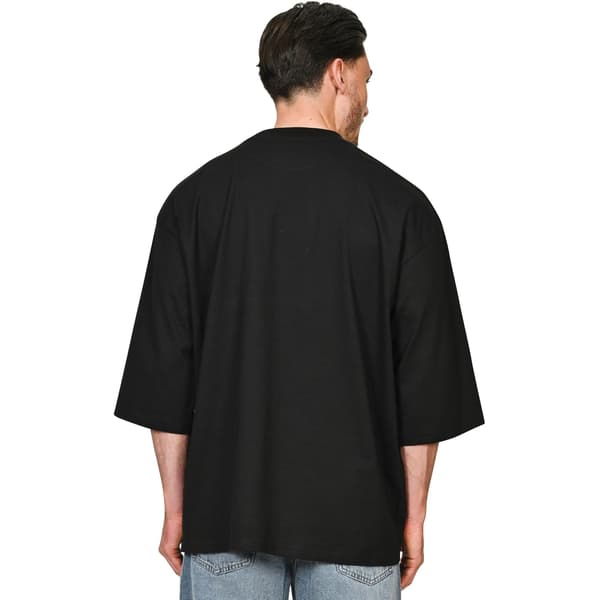 Casual Classics Unisex Vuxen Kammad Ringspunnen Bomull Förlängd Halsringning Black M