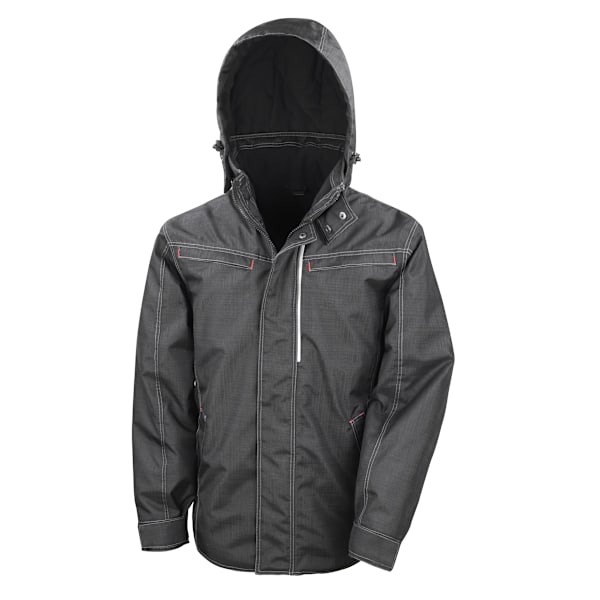 Result Herr Work-Guard Denim Texture Rugged Jacka 4XL Svart Black 4XL