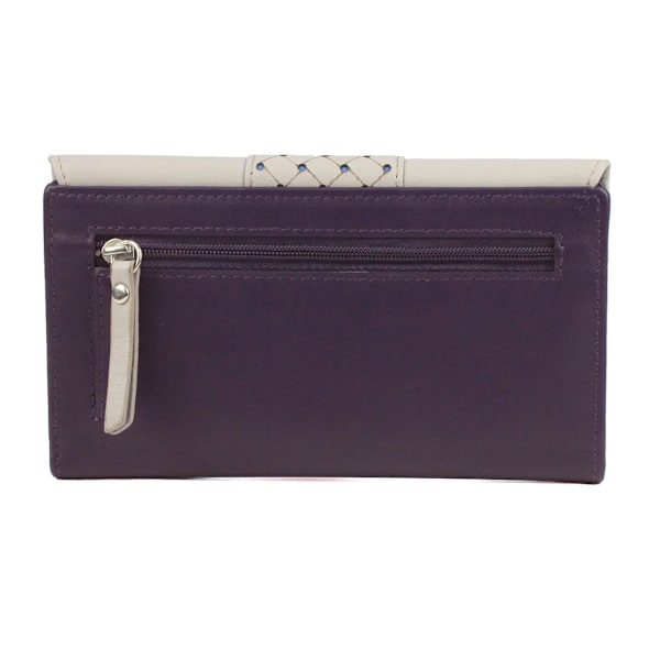 Eastern Counties Leather Donna Kontrastpanel Läderplånbok En Purple/Ivory One Size