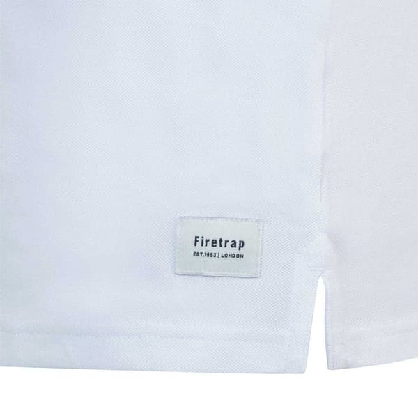 Firetrap Herr Lazer Logo Bomull Pikétröja 3XL Vit White 3XL