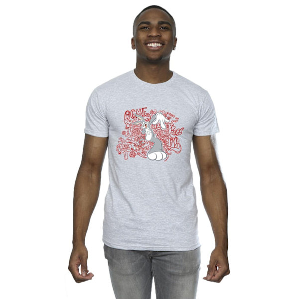 Looney Tunes ACME Doodles Bugs Bunny T-shirt 5XL Sports Gr för män Sports Grey 5XL