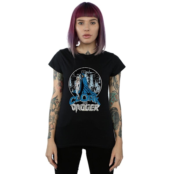 Marvel Dam/Damer Cloak And Dagger Retro Bomull T-shirt M Svart Black M