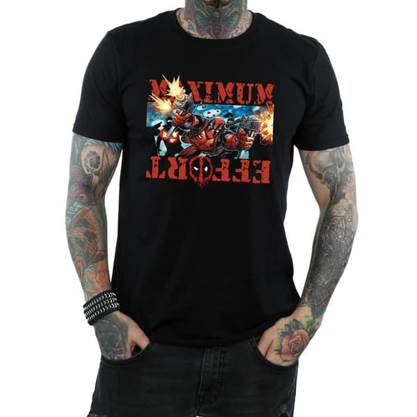 Marvel Herr Deadpool Maximum Effort T-Shirt S Svart Black S