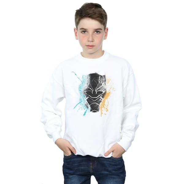 Marvel Boys Black Panther Splash Sweatshirt 9-11 år Vit White 9-11 Years