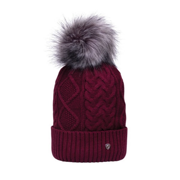 Hy Unisex vuxen Vanoise Bobble Cable Knit Beanie One Size Maroo Maroon One Size