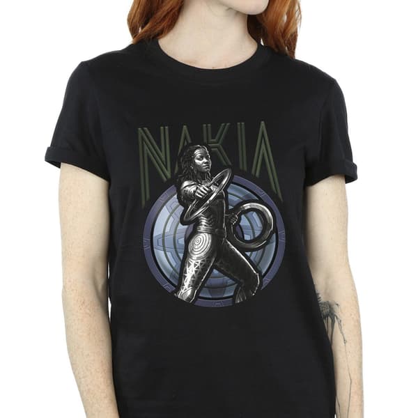 Marvel Dam Wakanda Forever Nakia Shield Bomulls Boyfriend Black L