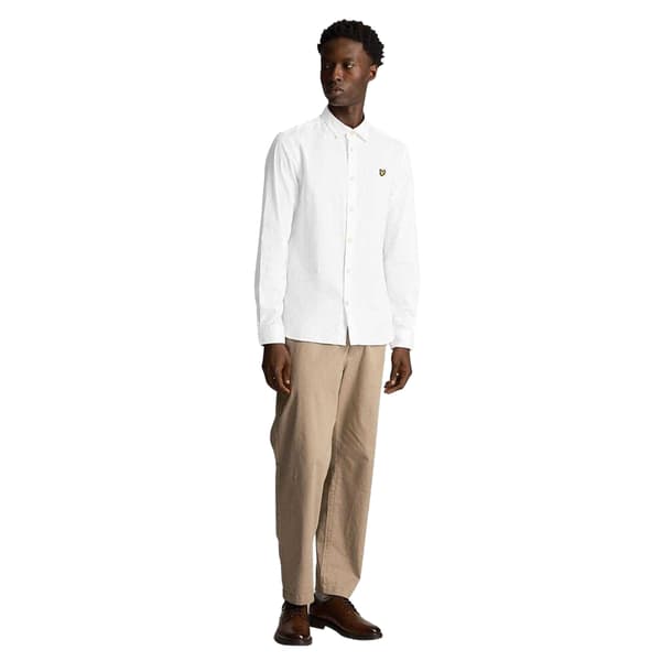 Lyle & Scott Herr Poplin Button-Down Skjorta L Vit White L