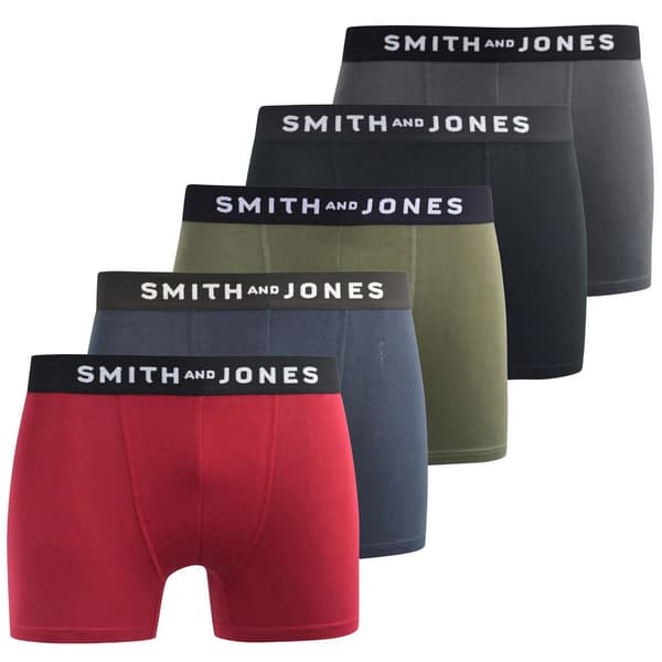 Smith & Jones Herr Cedar Boxer Shorts (5-pack) S Flerfärgad Multicoloured S