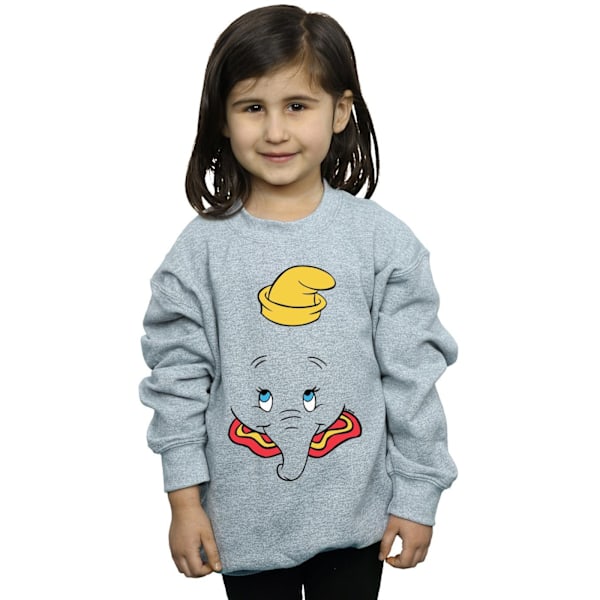 Disney Girls Dumbo Face Sweatshirt 9-11 år Sports Grey Sports Grey 9-11 Years
