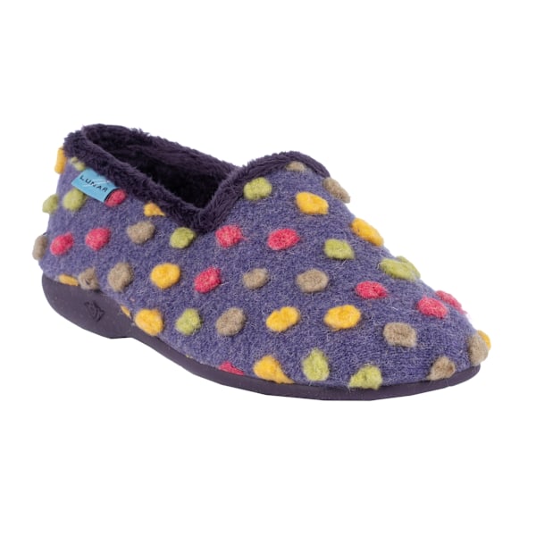 Lunar Dam/Dam Helix Polka Dot Tofflor 4 UK Lila Purple 4 UK