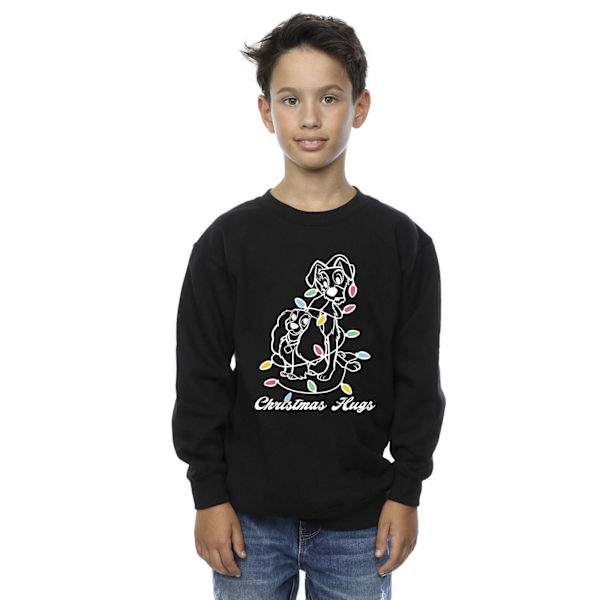 Disney Boys Lady And The Trump Christmas Hugs Sweatshirt 12-13 Black 12-13 Years