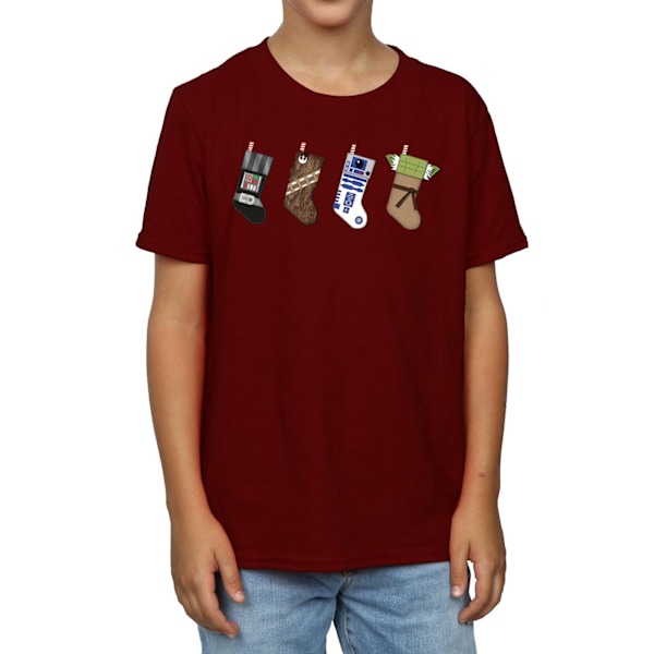 Star Wars Pojkar Julstrumpor T-shirt 7-8 år Bourgogne Burgundy 7-8 Years