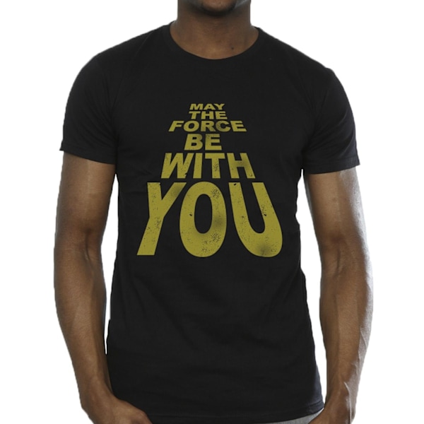 Star Wars T-shirt för män May The Force Be With You 4XL Svart Black 4XL