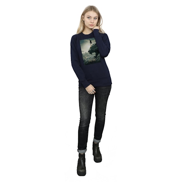 Marvel Womens/Ladies Black Panther Poster Sweatshirt L Marinblå Navy Blue L