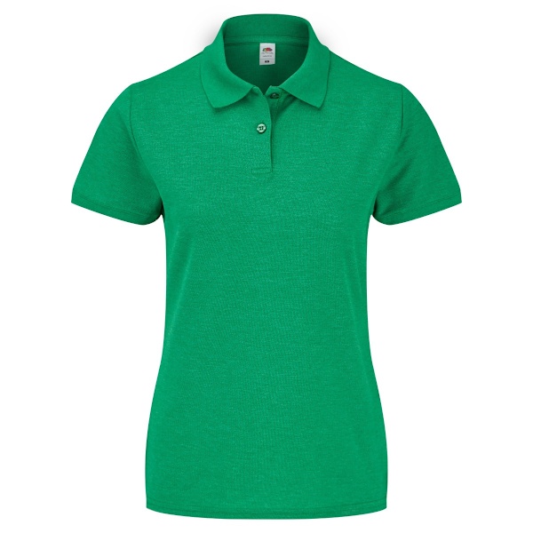 Fruit Of The Loom Dam/Kvinnor Lady Fit Kortärmad Polotröja Heather Green XS