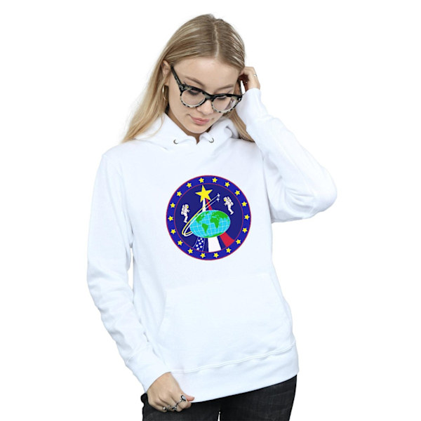 NASA Dam/Kvinnor Klassisk Globe Astronauts Hoodie L Vit White L