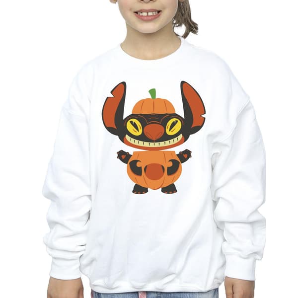 Disney Flickor Lilo & Stitch Pumpa Kostym Tröja 7-8 År White 7-8 Years