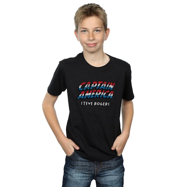 Marvel Boys Captain America AKA Steve Rogers T-shirt 9-11 år Black 9-11 Years