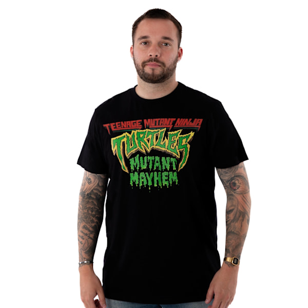 Teenage Mutant Ninja Turtles: Mutant Mayhem T-shirt med logotyp för män, storlek L Black L