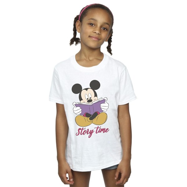 Disney Girls Mickey Mouse Story Time Bomull T-shirt 5-6 År W White 5-6 Years