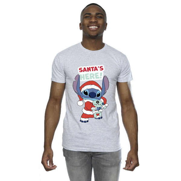 Disney herr Lilo & Stitch Santa´s Here T-shirt L Sports Grey Sports Grey L