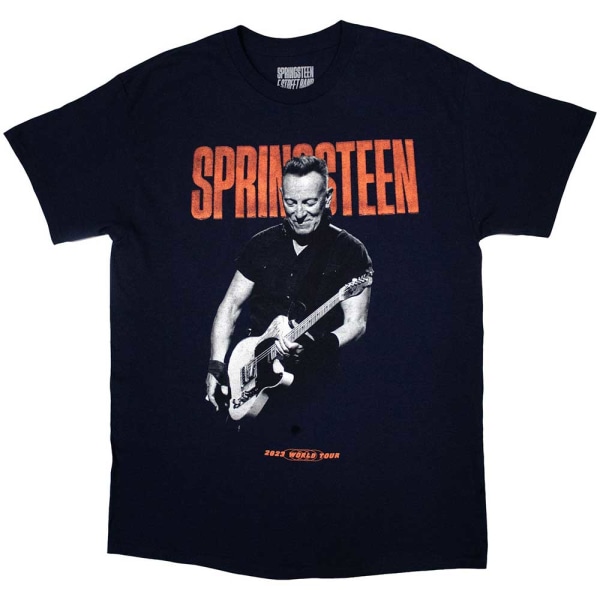 Bruce Springsteen Unisex Adult Tour ´23 Guitar T-Shirt S Navy B Navy Blue S