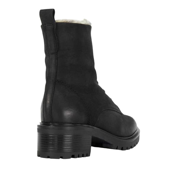 Dune London Dam/Dam Läder Blockklack Combat Boots 8 UK Black 8 UK
