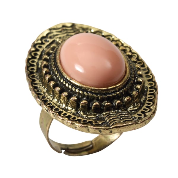 Bristol Novelty Unisex Vuxen Stone Ring One Size Guld/Rosa Gold/Pink One Size