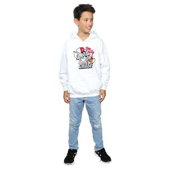 Tom Och Jerry Pojkar Katt & Musjakt Hoodie 7-8 År Vit White 7-8 Years