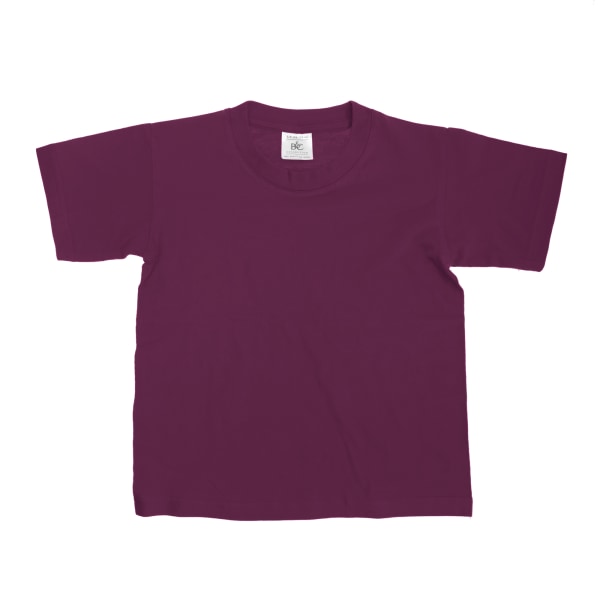 B&C Kids/Childrens Exact 150 kortärmad T-shirt (paket med 2) Burgundy 3-4