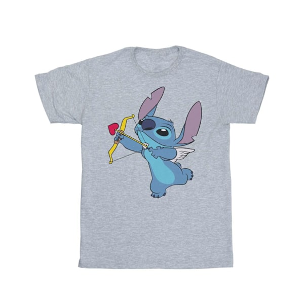 Disney Girls Lilo And Stitch Stitch Cupid Valentines Bomull T-S Sports Grey 7-8 Years