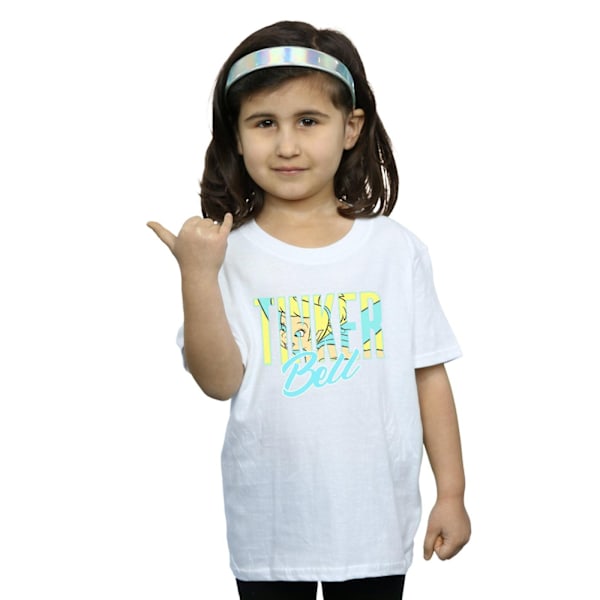 Disney Girls Tinker Bell Wording Infill Bomull T-shirt 7-8 år White 7-8 Years