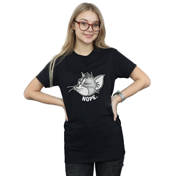 Tom och Jerry Dam/Dam Nope Face Bomull Boyfriend T-shirt Black XXL